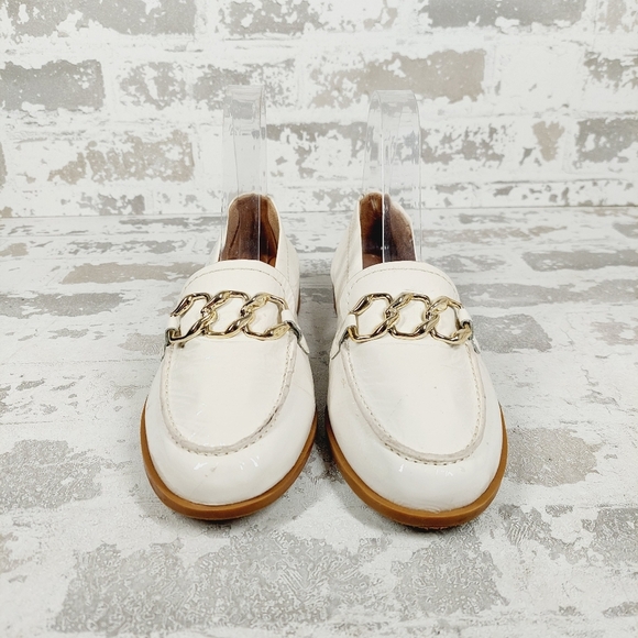 NEW Naturalizer 27 Edit Sevyn White Leather Chain Detail Slip On Loafers T241 - Picture 7 of 11